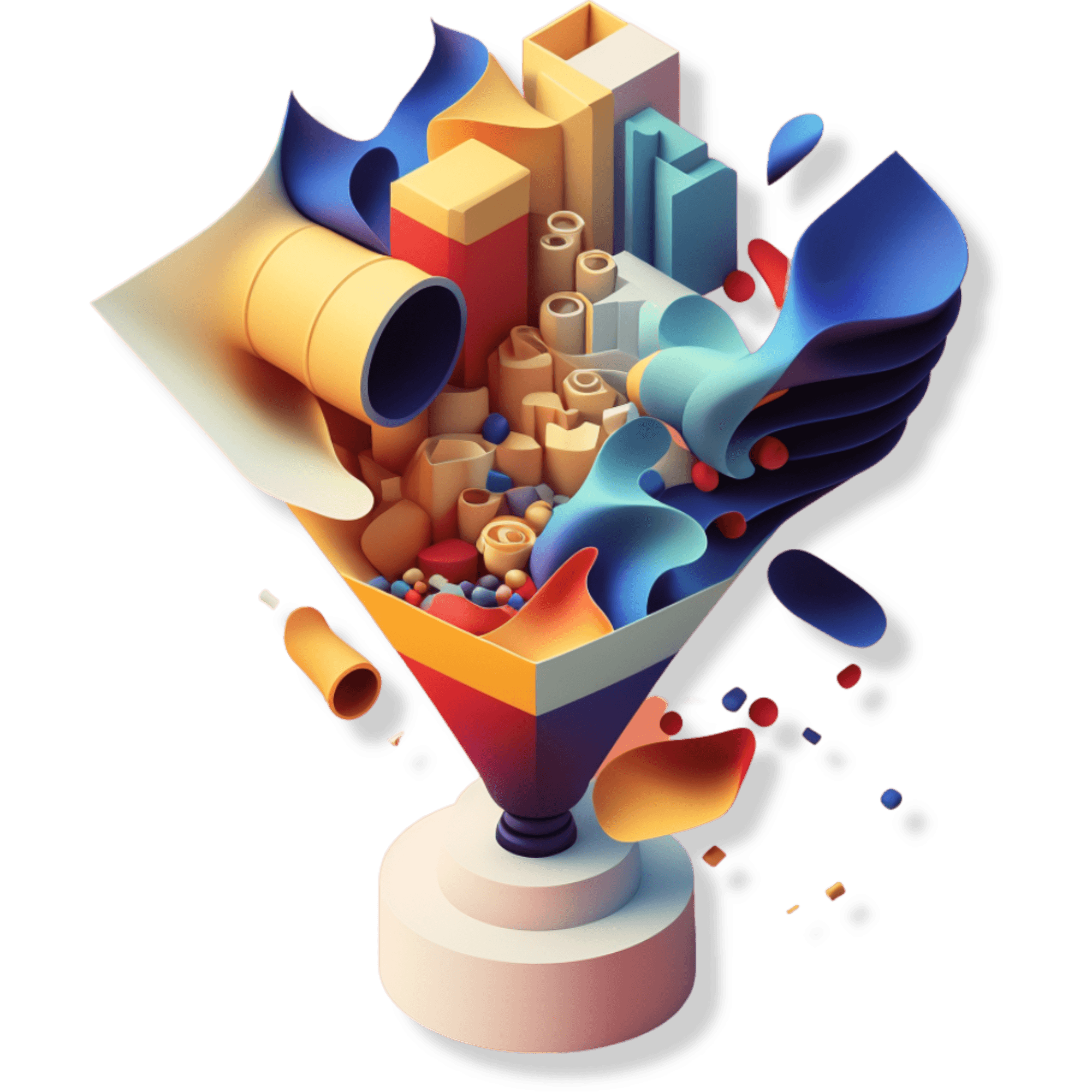 Illustration of a tech-enabled recruitment funnel